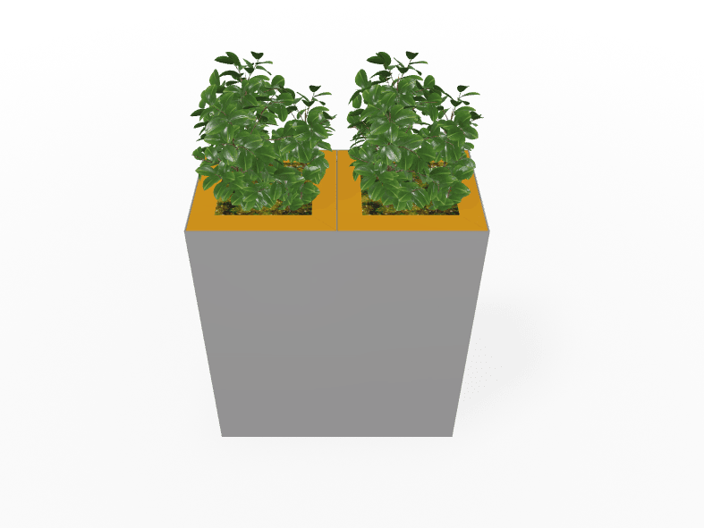Magnuson Double - Compartment Wide Painted Steel Indoor Planter with Dual Removable Tops and Internal Liners (MAG - PIC - 2x60 - PL - PL - XXX) - SchoolOutlet