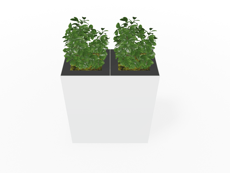 Magnuson Double - Compartment Wide Painted Steel Indoor Planter with Dual Removable Tops and Internal Liners (MAG - PIC - 2x60 - PL - PL - XXX) - SchoolOutlet