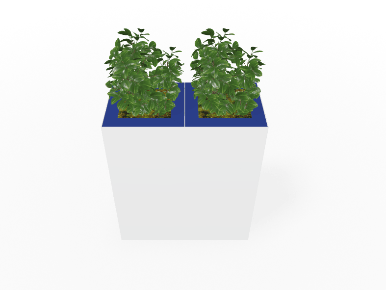 Magnuson Double - Compartment Wide Painted Steel Indoor Planter with Dual Removable Tops and Internal Liners (MAG - PIC - 2x60 - PL - PL - XXX) - SchoolOutlet