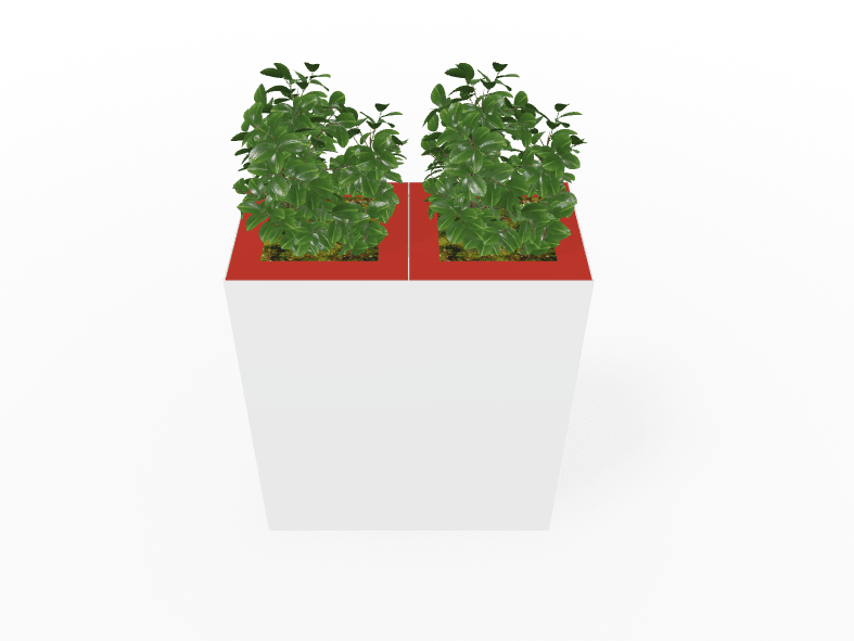 Magnuson Double - Compartment Wide Painted Steel Indoor Planter with Dual Removable Tops and Internal Liners (MAG - PIC - 2x60 - PL - PL - XXX) - SchoolOutlet