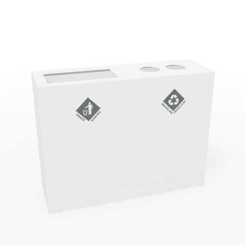 Magnuson PIC - 2x90R 48 - Gallon Double - Stream Rectangular Steel Waste & Recycling Receptacle (MAG - PIC - 2x90R) - SchoolOutlet
