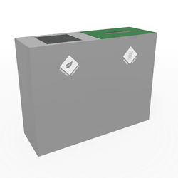 Magnuson 48-Gallon Double-Stream Rectangular Steel Waste & Recycling Receptacle (MAG-PIC-2x90R)