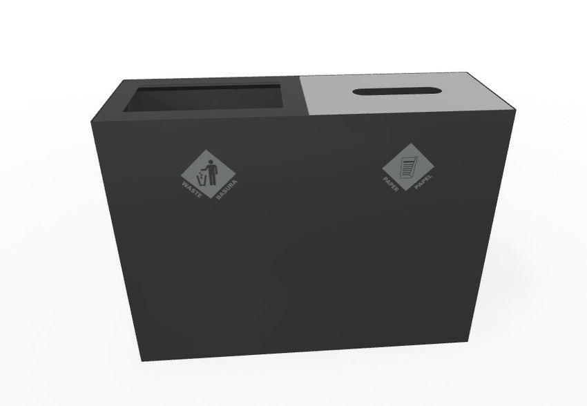 Magnuson PIC - 2x90R 48 - Gallon Double - Stream Rectangular Steel Waste & Recycling Receptacle (MAG - PIC - 2x90R) - SchoolOutlet