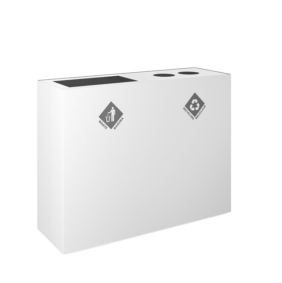 Magnuson PIC - 2x90R 48 - Gallon Double - Stream Rectangular Steel Waste & Recycling Receptacle (MAG - PIC - 2x90R) - SchoolOutlet