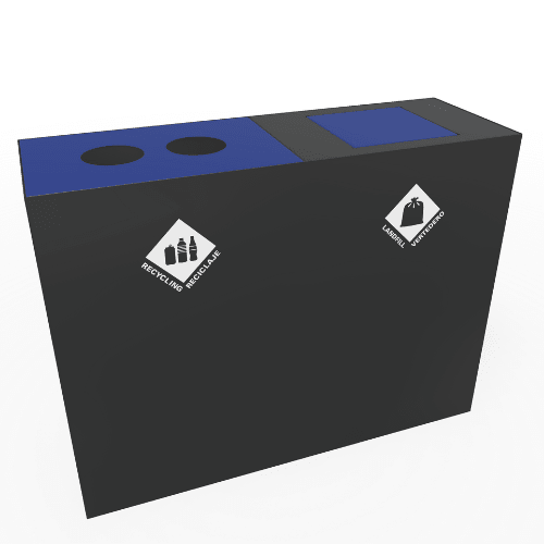 Magnuson PIC - 2x90R 48 - Gallon Double - Stream Rectangular Steel Waste & Recycling Receptacle (MAG - PIC - 2x90R) - SchoolOutlet