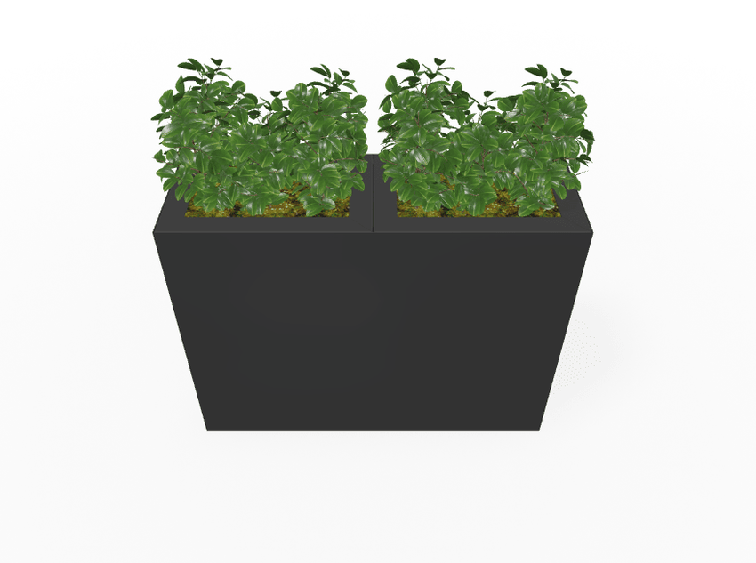 Magnuson Double - Compartment Wide Painted Steel Indoor Planter with Dual Removable Tops and Internal Liners (MAG - PIC - 2x90R - PL - PL - XXX) - SchoolOutlet