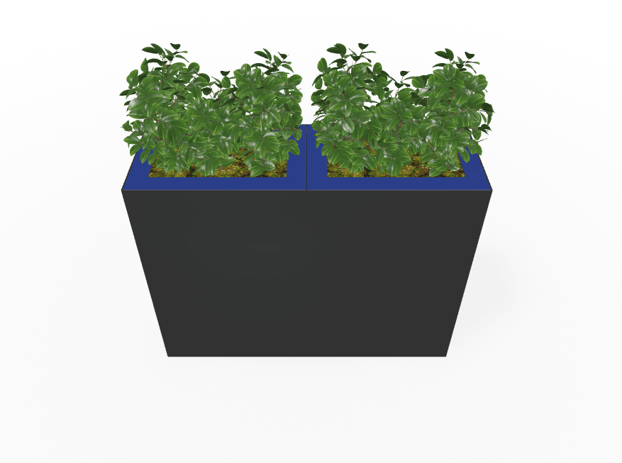 Magnuson Double - Compartment Wide Painted Steel Indoor Planter with Dual Removable Tops and Internal Liners (MAG - PIC - 2x90R - PL - PL - XXX) - SchoolOutlet