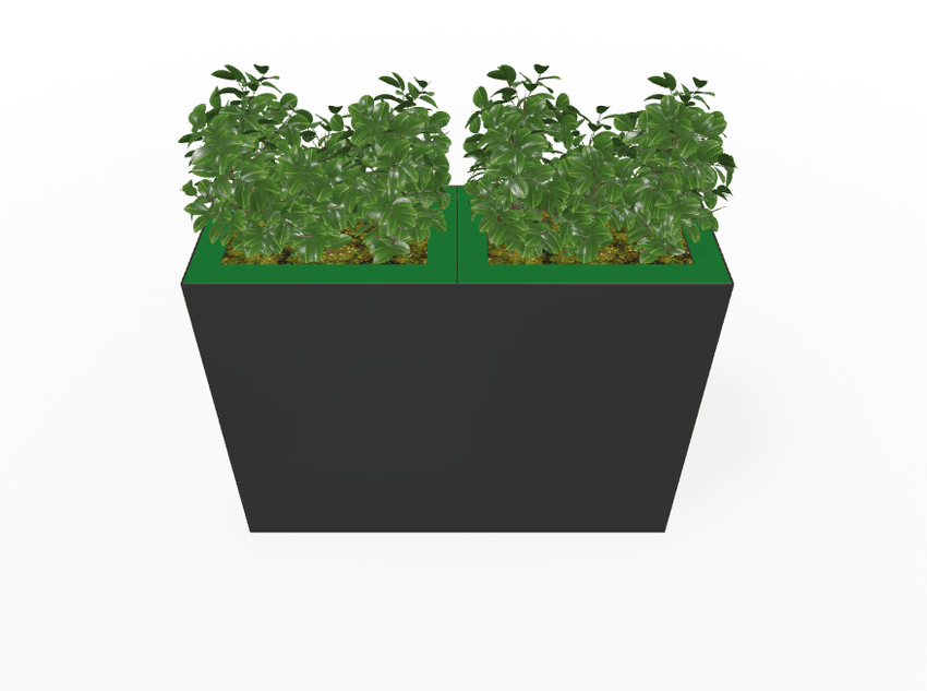 Magnuson Double - Compartment Wide Painted Steel Indoor Planter with Dual Removable Tops and Internal Liners (MAG - PIC - 2x90R - PL - PL - XXX) - SchoolOutlet