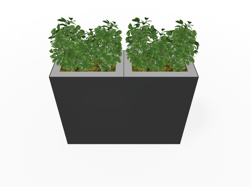 Magnuson Double - Compartment Wide Painted Steel Indoor Planter with Dual Removable Tops and Internal Liners (MAG - PIC - 2x90R - PL - PL - XXX) - SchoolOutlet