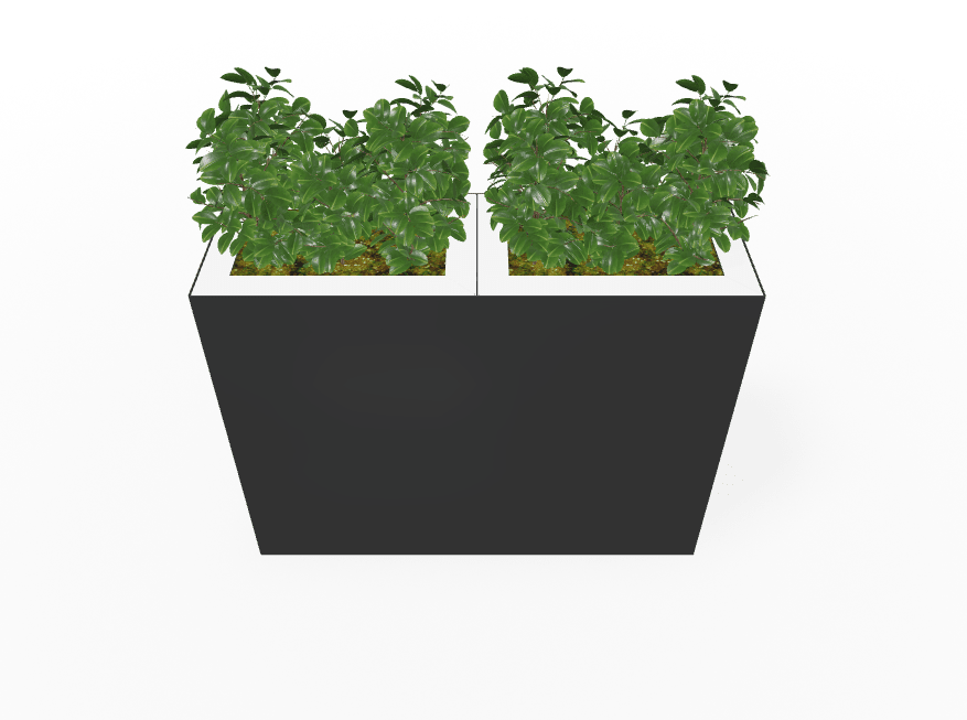 Magnuson Double - Compartment Wide Painted Steel Indoor Planter with Dual Removable Tops and Internal Liners (MAG - PIC - 2x90R - PL - PL - XXX) - SchoolOutlet
