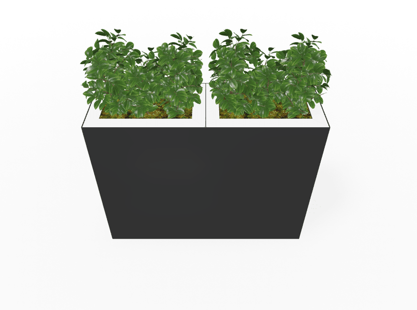 Magnuson Double - Compartment Wide Painted Steel Indoor Planter with Dual Removable Tops and Internal Liners (MAG - PIC - 2x90R - PL - PL - XXX) - SchoolOutlet