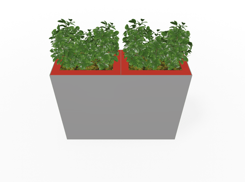 Magnuson Double - Compartment Wide Painted Steel Indoor Planter with Dual Removable Tops and Internal Liners (MAG - PIC - 2x90R - PL - PL - XXX) - SchoolOutlet