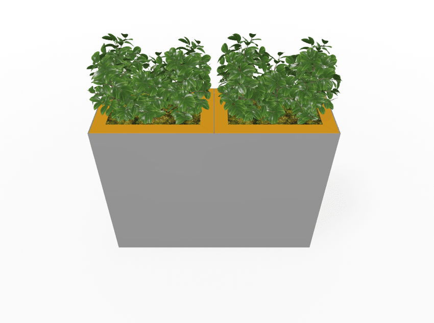 Magnuson Double - Compartment Wide Painted Steel Indoor Planter with Dual Removable Tops and Internal Liners (MAG - PIC - 2x90R - PL - PL - XXX) - SchoolOutlet