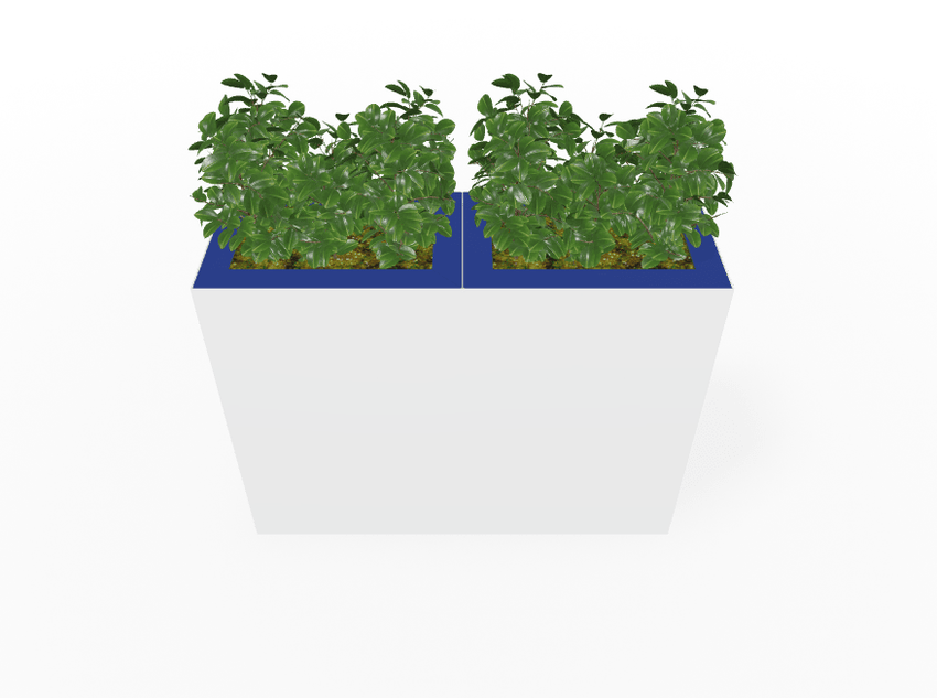 Magnuson Double - Compartment Wide Painted Steel Indoor Planter with Dual Removable Tops and Internal Liners (MAG - PIC - 2x90R - PL - PL - XXX) - SchoolOutlet