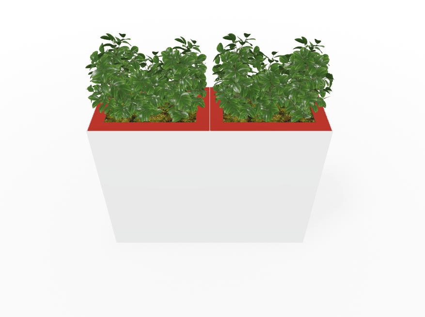 Magnuson Double - Compartment Wide Painted Steel Indoor Planter with Dual Removable Tops and Internal Liners (MAG - PIC - 2x90R - PL - PL - XXX) - SchoolOutlet