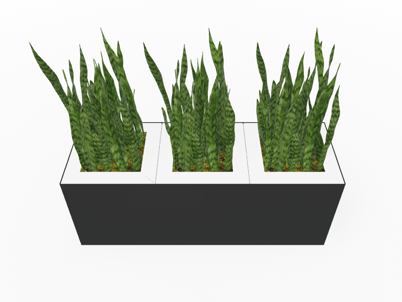 Magnuson Triple - Compartment Wide Painted Steel Indoor Planter with Three Removable Tops and Internal Liners (MAG - PIC - 3x30 - PL - PL - PL - XXX) - SchoolOutlet
