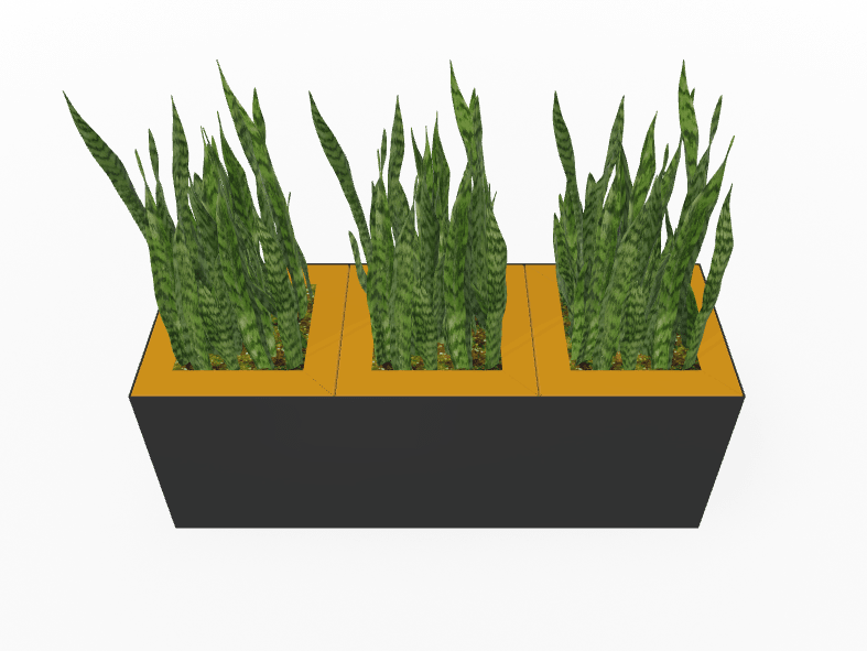 Magnuson Triple - Compartment Wide Painted Steel Indoor Planter with Three Removable Tops and Internal Liners (MAG - PIC - 3x30 - PL - PL - PL - XXX) - SchoolOutlet