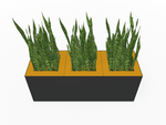 Magnuson Triple - Compartment Wide Painted Steel Indoor Planter with Three Removable Tops and Internal Liners (MAG - PIC - 3x30 - PL - PL - PL - XXX) - SchoolOutlet