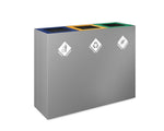 Magnuson PIC - 3x60 48 - Gallon Triple - Stream Painted Steel Waste & Recycling Station (MAG - PIC - 3x60) - SchoolOutlet