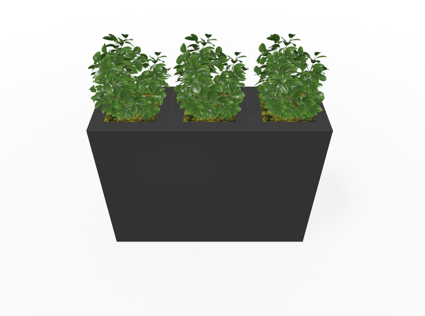 Magnuson Triple - Compartment Wide Painted Steel Indoor Planter with Three Removable Tops and Internal Liners (MAG - PIC - 3x60 - PL - PL - PL - XXX) - SchoolOutlet