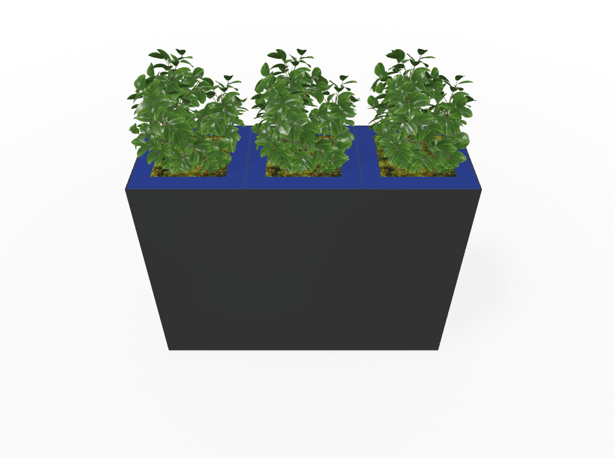 Magnuson Triple - Compartment Wide Painted Steel Indoor Planter with Three Removable Tops and Internal Liners (MAG - PIC - 3x60 - PL - PL - PL - XXX) - SchoolOutlet
