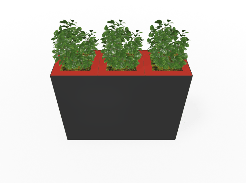 Magnuson Triple - Compartment Wide Painted Steel Indoor Planter with Three Removable Tops and Internal Liners (MAG - PIC - 3x60 - PL - PL - PL - XXX) - SchoolOutlet