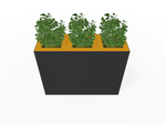 Magnuson Triple - Compartment Wide Painted Steel Indoor Planter with Three Removable Tops and Internal Liners (MAG - PIC - 3x60 - PL - PL - PL - XXX) - SchoolOutlet