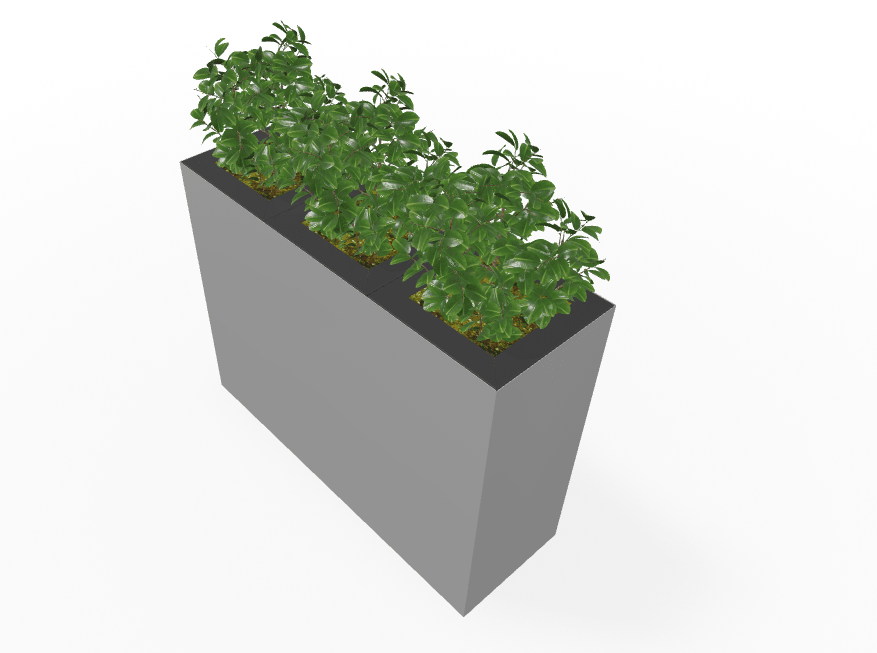 Magnuson Triple - Compartment Wide Painted Steel Indoor Planter with Three Removable Tops and Internal Liners (MAG - PIC - 3x60 - PL - PL - PL - XXX) - SchoolOutlet