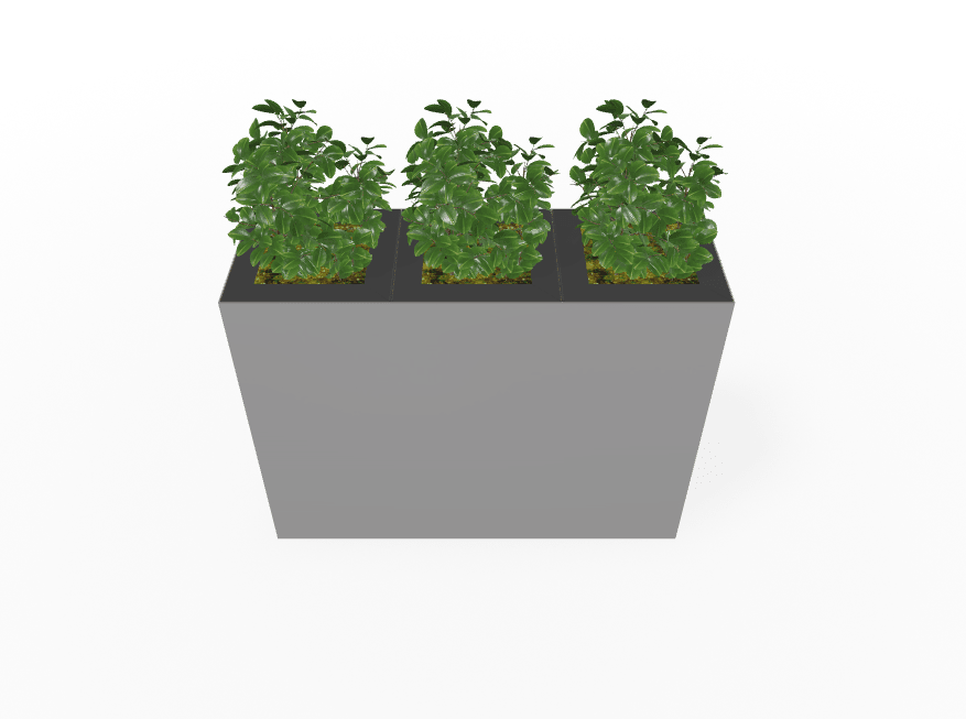 Magnuson Triple - Compartment Wide Painted Steel Indoor Planter with Three Removable Tops and Internal Liners (MAG - PIC - 3x60 - PL - PL - PL - XXX) - SchoolOutlet