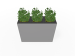 Magnuson Triple - Compartment Wide Painted Steel Indoor Planter with Three Removable Tops and Internal Liners (MAG - PIC - 3x60 - PL - PL - PL - XXX) - SchoolOutlet