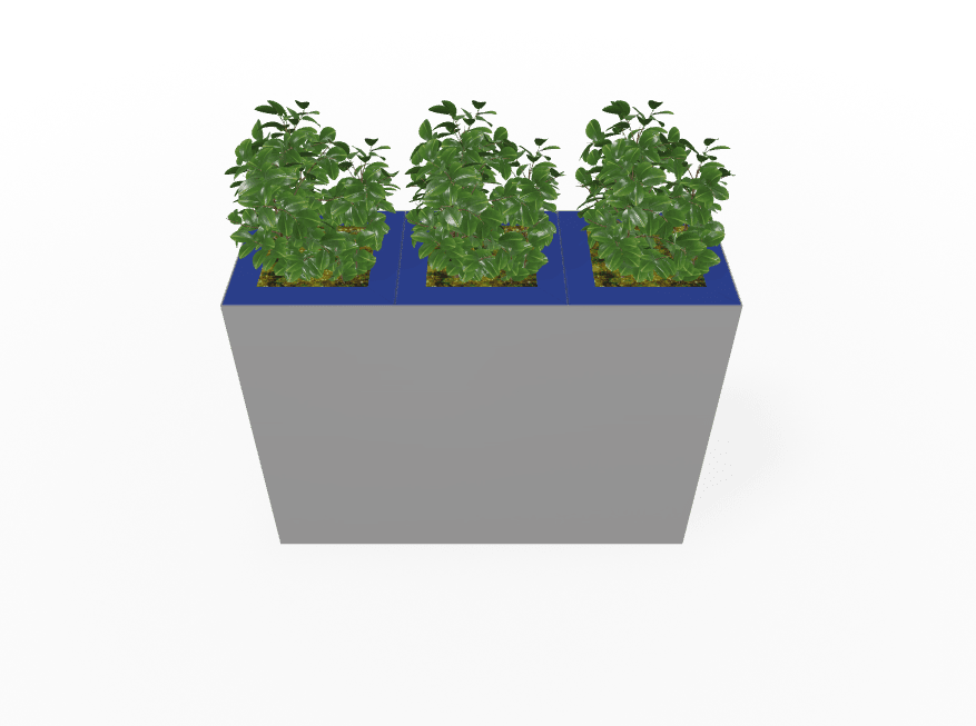 Magnuson Triple - Compartment Wide Painted Steel Indoor Planter with Three Removable Tops and Internal Liners (MAG - PIC - 3x60 - PL - PL - PL - XXX) - SchoolOutlet