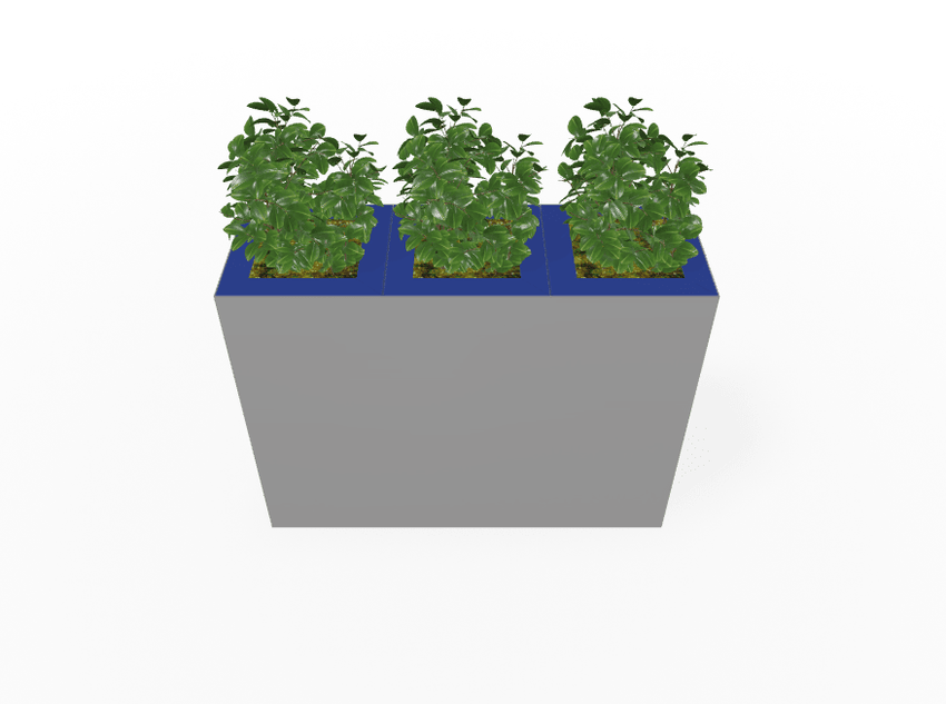 Magnuson Triple - Compartment Wide Painted Steel Indoor Planter with Three Removable Tops and Internal Liners (MAG - PIC - 3x60 - PL - PL - PL - XXX) - SchoolOutlet