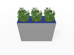 Magnuson Triple - Compartment Wide Painted Steel Indoor Planter with Three Removable Tops and Internal Liners (MAG - PIC - 3x60 - PL - PL - PL - XXX) - SchoolOutlet