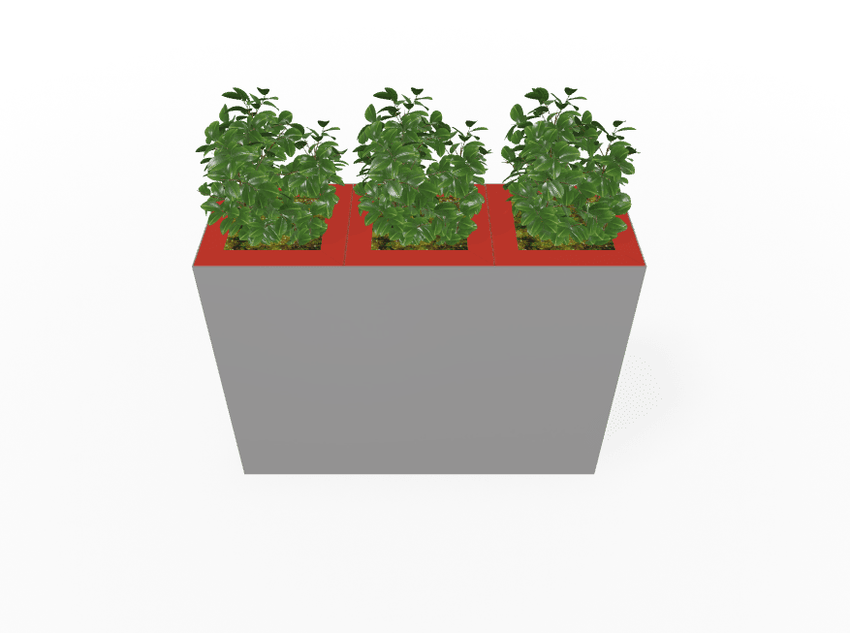 Magnuson Triple - Compartment Wide Painted Steel Indoor Planter with Three Removable Tops and Internal Liners (MAG - PIC - 3x60 - PL - PL - PL - XXX) - SchoolOutlet