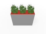 Magnuson Triple - Compartment Wide Painted Steel Indoor Planter with Three Removable Tops and Internal Liners (MAG - PIC - 3x60 - PL - PL - PL - XXX) - SchoolOutlet