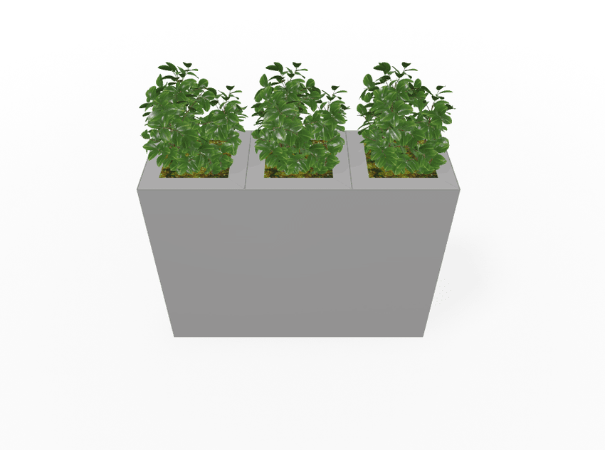 Magnuson Triple - Compartment Wide Painted Steel Indoor Planter with Three Removable Tops and Internal Liners (MAG - PIC - 3x60 - PL - PL - PL - XXX) - SchoolOutlet