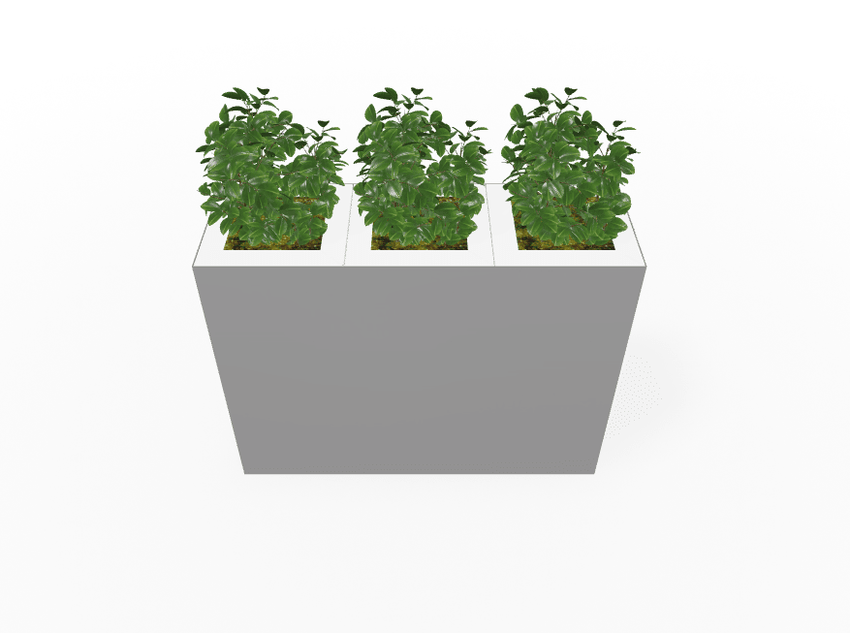 Magnuson Triple - Compartment Wide Painted Steel Indoor Planter with Three Removable Tops and Internal Liners (MAG - PIC - 3x60 - PL - PL - PL - XXX) - SchoolOutlet