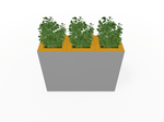 Magnuson Triple - Compartment Wide Painted Steel Indoor Planter with Three Removable Tops and Internal Liners (MAG - PIC - 3x60 - PL - PL - PL - XXX) - SchoolOutlet