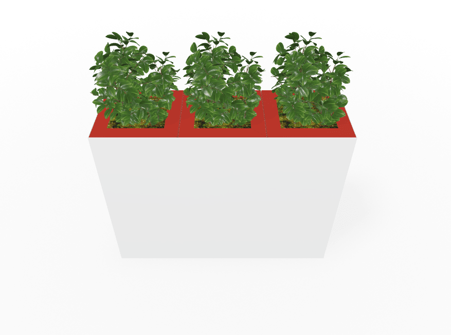 Magnuson Triple - Compartment Wide Painted Steel Indoor Planter with Three Removable Tops and Internal Liners (MAG - PIC - 3x60 - PL - PL - PL - XXX) - SchoolOutlet