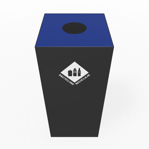 Magnuson PIC - 60 16 - Gallon Single - Compartment Painted Steel Waste Receptacle with Modular Lid Options (MAG - PIC - 60) - SchoolOutlet