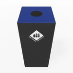 Magnuson PIC - 60 16 - Gallon Single - Compartment Painted Steel Waste Receptacle with Modular Lid Options (MAG - PIC - 60) - SchoolOutlet