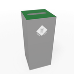Magnuson PIC - 60 16 - Gallon Single - Compartment Painted Steel Waste Receptacle with Modular Lid Options (MAG - PIC - 60) - SchoolOutlet