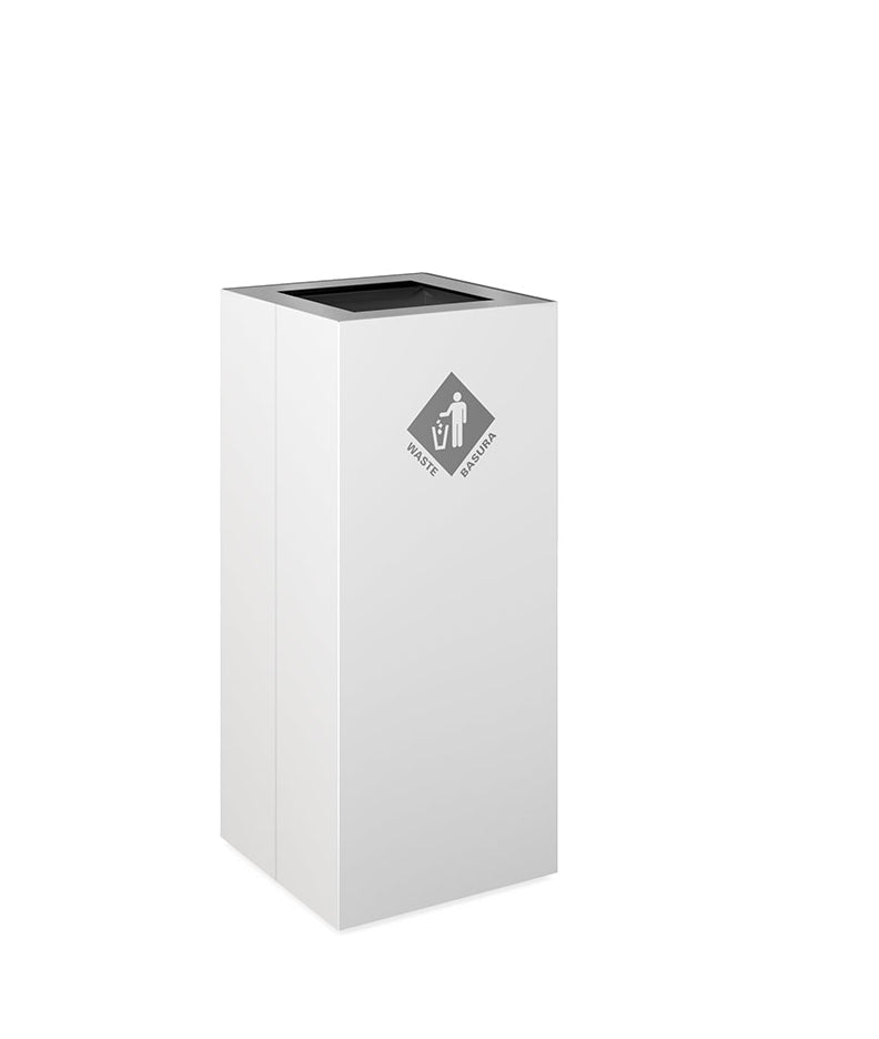 Magnuson PIC - 60 16 - Gallon Single - Compartment Painted Steel Waste Receptacle with Modular Lid Options (MAG - PIC - 60) - SchoolOutlet