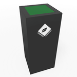 Magnuson PIC - 60 16 - Gallon Single - Compartment Painted Steel Waste Receptacle with Modular Lid Options (MAG - PIC - 60) - SchoolOutlet