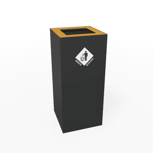 Magnuson PIC - 60 16 - Gallon Single - Compartment Painted Steel Waste Receptacle with Modular Lid Options (MAG - PIC - 60) - SchoolOutlet