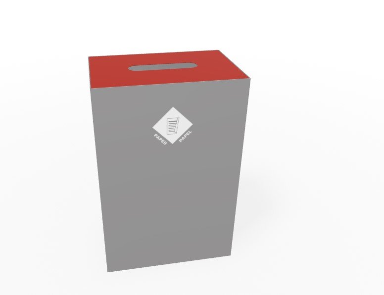 Magnuson PIC - 90R 24 - Gallon Single - Stream Rectangular Steel Waste Receptacle with Modular Lid Options (MAG - PIC - 90R) - SchoolOutlet