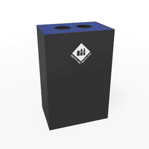 Magnuson PIC - 90R 24 - Gallon Single - Stream Rectangular Steel Waste Receptacle with Modular Lid Options (MAG - PIC - 90R) - SchoolOutlet
