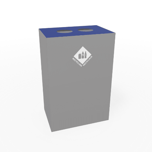 Magnuson PIC - 90R 24 - Gallon Single - Stream Rectangular Steel Waste Receptacle with Modular Lid Options (MAG - PIC - 90R) - SchoolOutlet