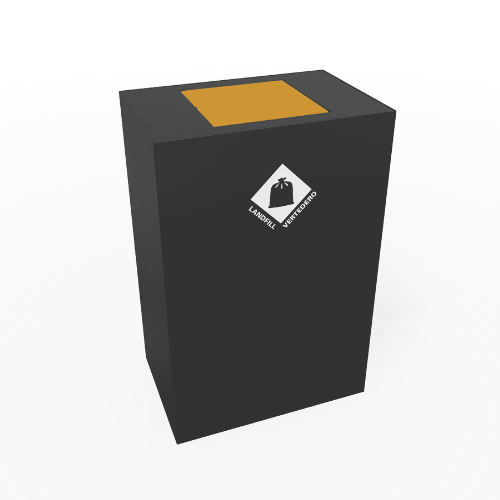 Magnuson PIC - 90R 24 - Gallon Single - Stream Rectangular Steel Waste Receptacle with Modular Lid Options (MAG - PIC - 90R) - SchoolOutlet