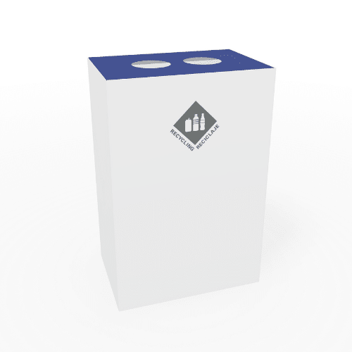 Magnuson PIC - 90R 24 - Gallon Single - Stream Rectangular Steel Waste Receptacle with Modular Lid Options (MAG - PIC - 90R) - SchoolOutlet